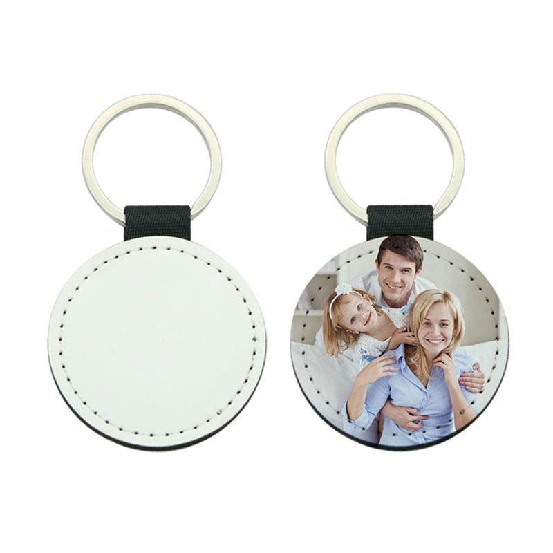 Sublimasi PU Leather Round Keyring - Percetakan Satu Sebelah