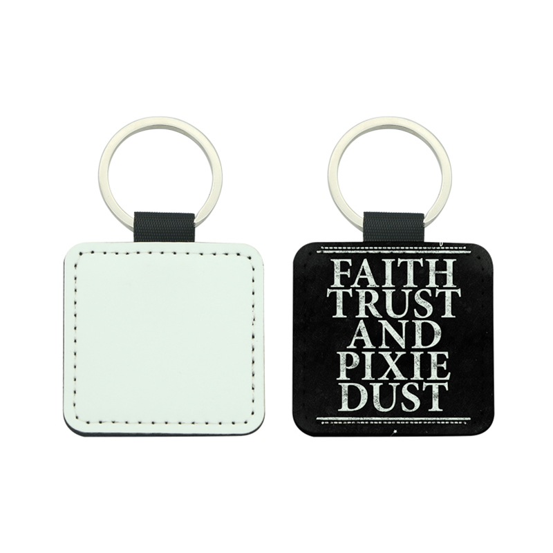 Sublimasi PU Leather Square Keyring - Percetakan Satu Sebelah