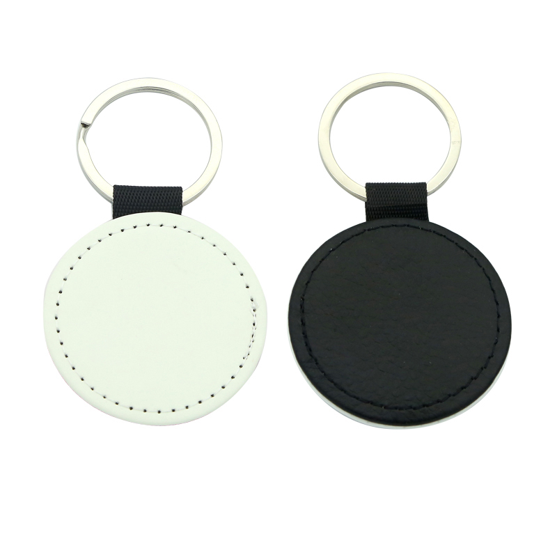 Sublimasi PU Leather Round Keyring - Percetakan Satu Sebelah