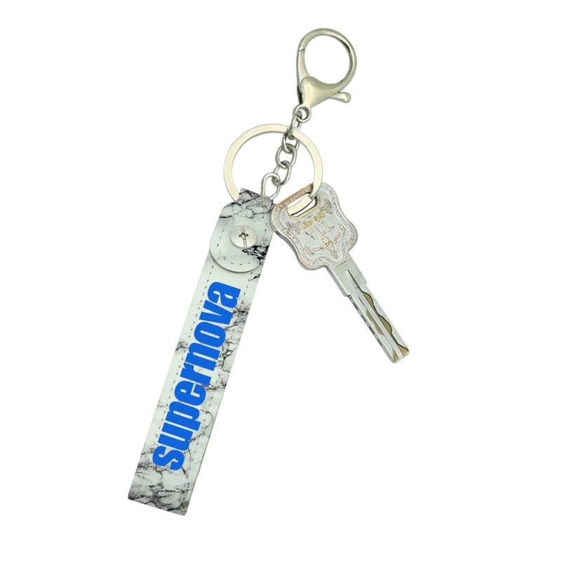 Rantai Kunci Lanyard Kulit Kulit Sublimasi