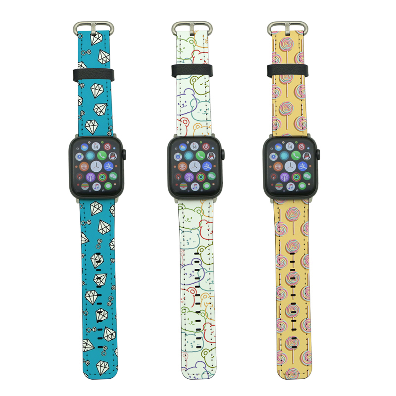 Band Apple Watch Kulit PU Sublimasi untuk Siri 1/2/3-42mm