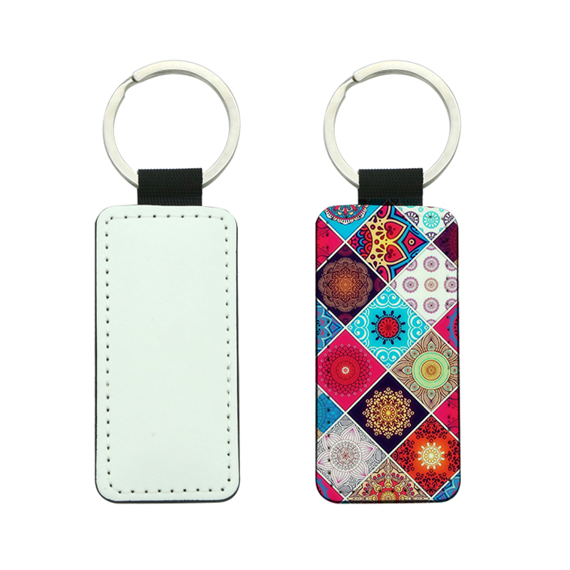Sublimasi PU Leather Rectangle Keyring - Percetakan Dua Sisi