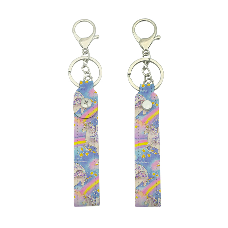 Rantai Kunci Lanyard Kulit Kulit Sublimasi