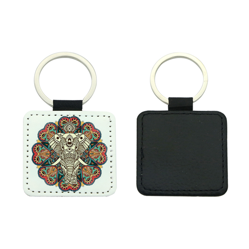 Sublimasi PU Leather Square Keyring - Percetakan Satu Sebelah