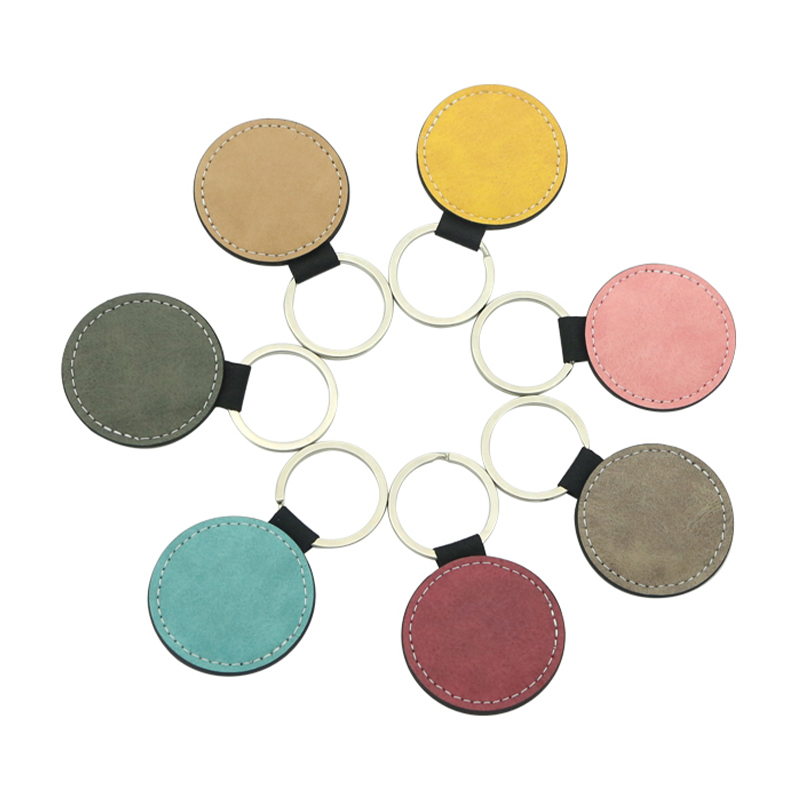Sublimasi Pu Leather Round Keyring - Percetakan Dua Sebelah