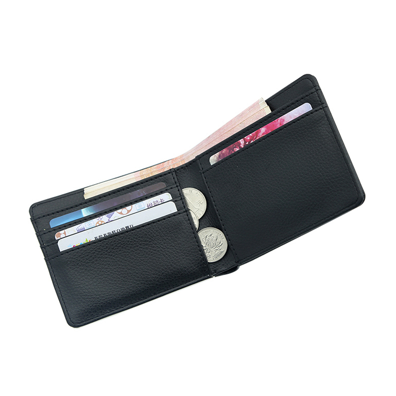 Dompet Bifold Kulit Kulit Sublimasi Lelaki dengan Percetakan Dua Sisi