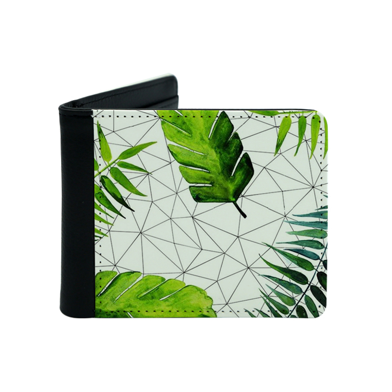 Dompet Bifold Kulit Kulit Sublimasi Lelaki dengan Percetakan Dua Sisi