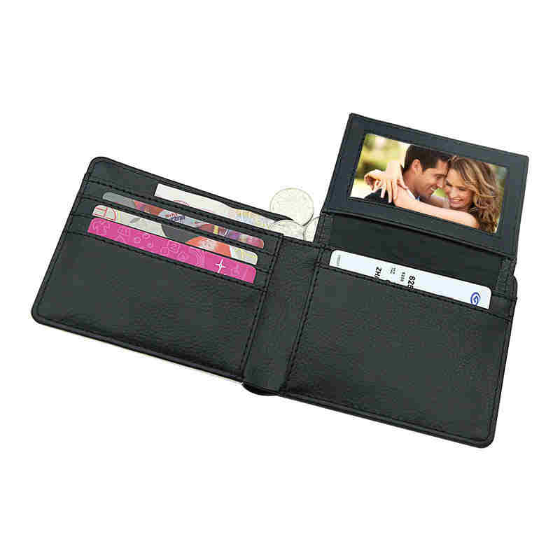 Dompet Bifold Kulit Kulit Sublimasi Lelaki dengan Pemegang Kad