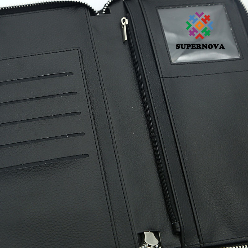 Pemegang Pasport Kulit Kulit Sublimasi dengan Zip dan Kulit PU Dalam