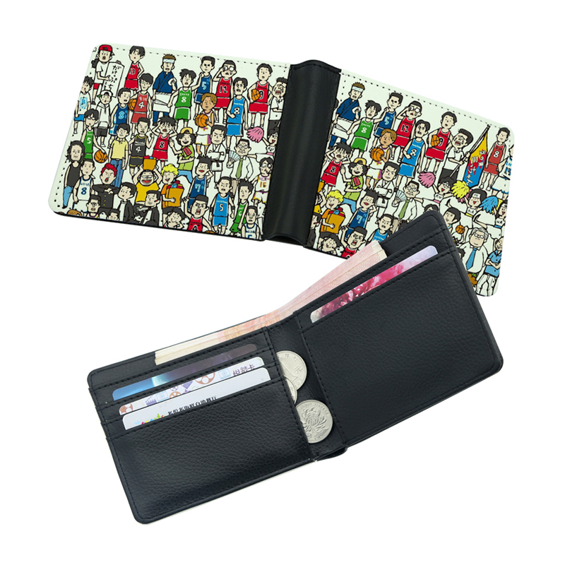 Dompet Bifold Kulit Kulit Sublimasi Lelaki dengan Percetakan Dua Sisi