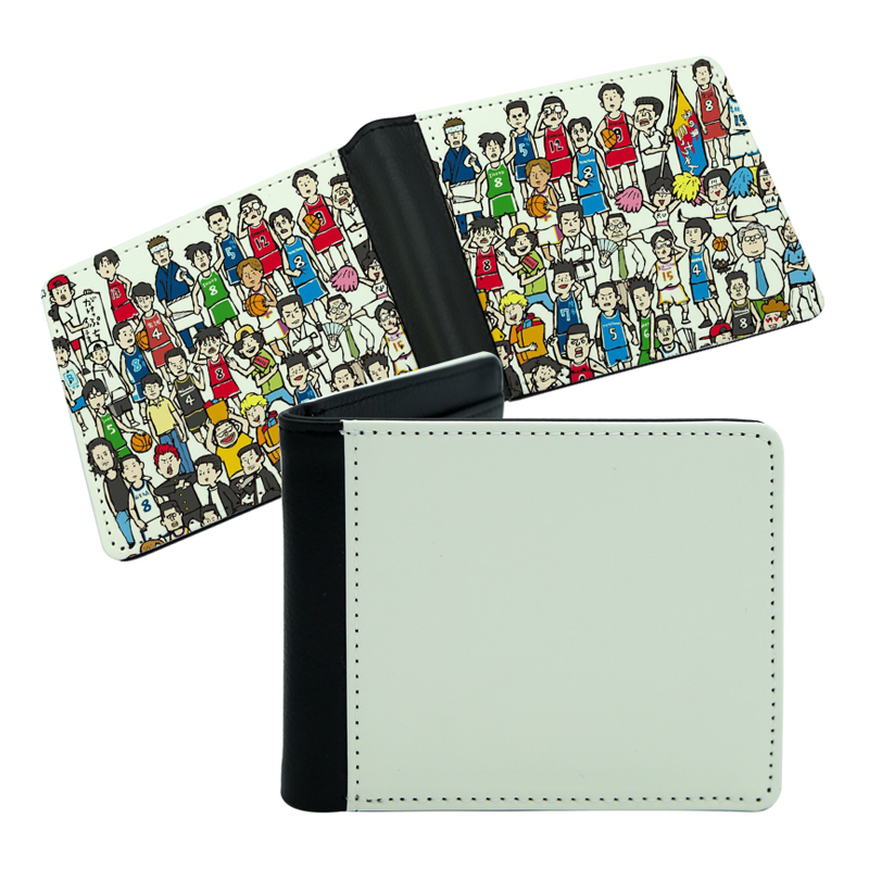 Dompet Bifold Kulit Kulit Sublimasi Lelaki dengan Percetakan Dua Sisi