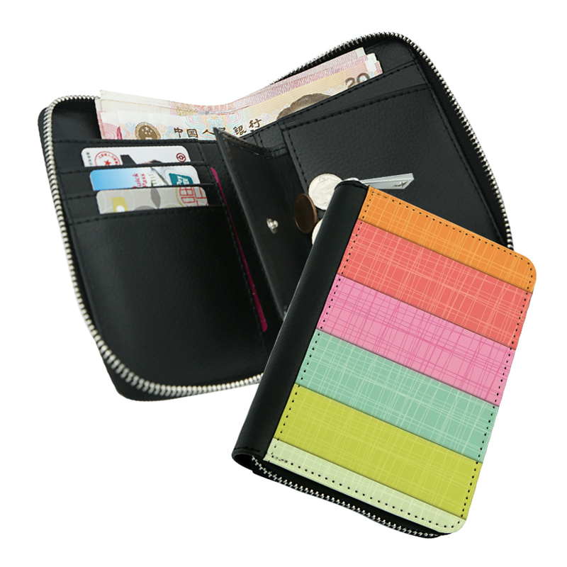 Dompet Zip Kulit Kulit Sublimasi - Tengah