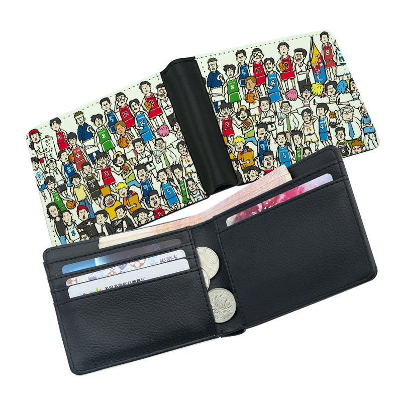 Dompet Bifold Kulit Kulit Sublimasi Lelaki dengan Percetakan Dua Sisi