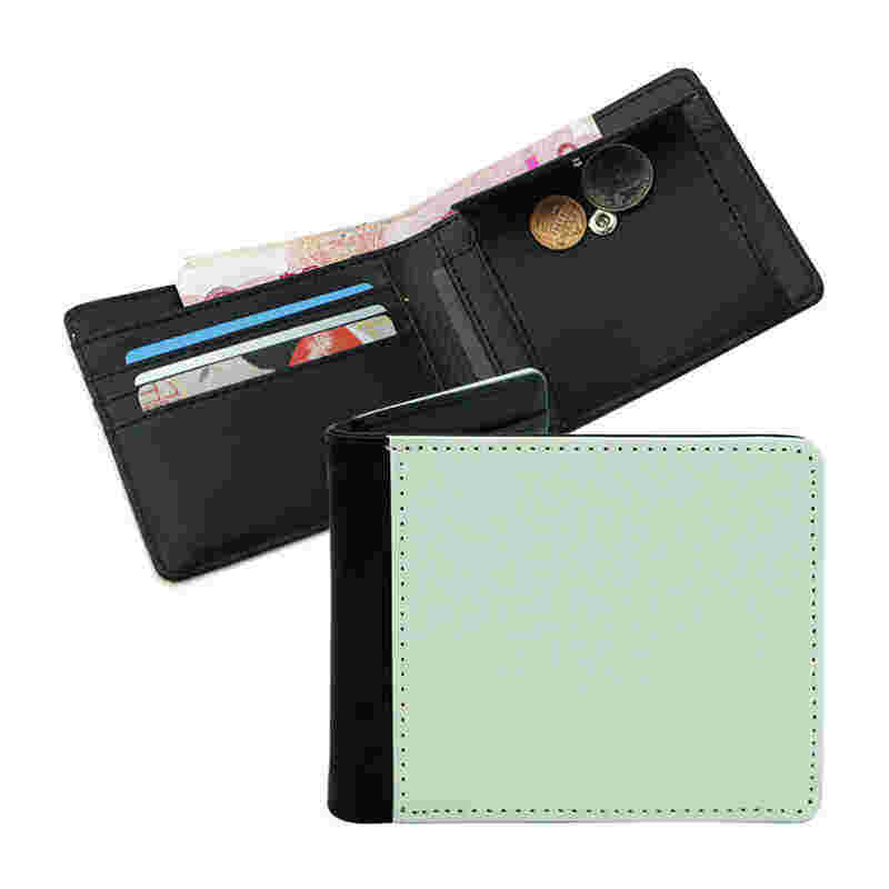 Dompet Bifold Kulit Kulit Sublimasi Lelaki dengan Poket Syiling