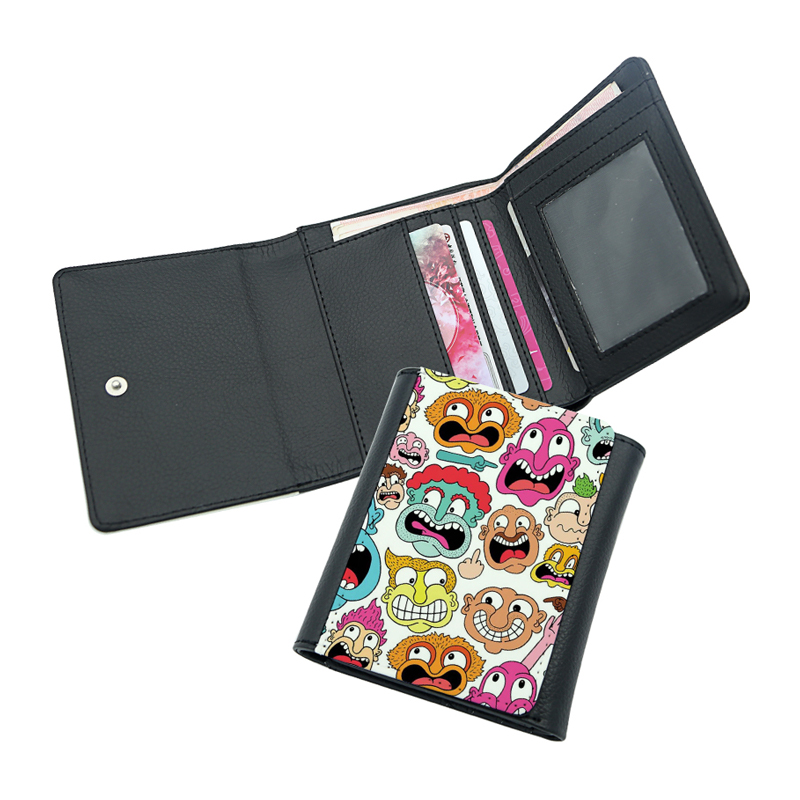 Dompet Kulit Kulit Sublimasi dengan Kulit PU Dalam - Tengah